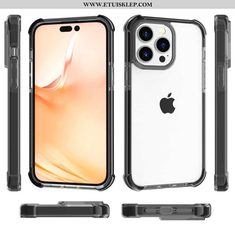 Etui do iPhone 14 Pro Max Przezroczyste Kolorowe Krawędzie